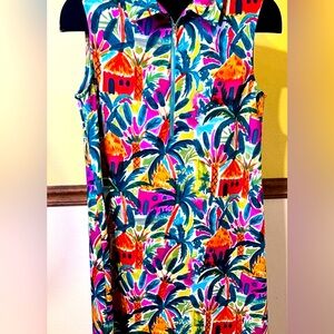 EUC Pappagallo Vibrant Tropical Print Dress